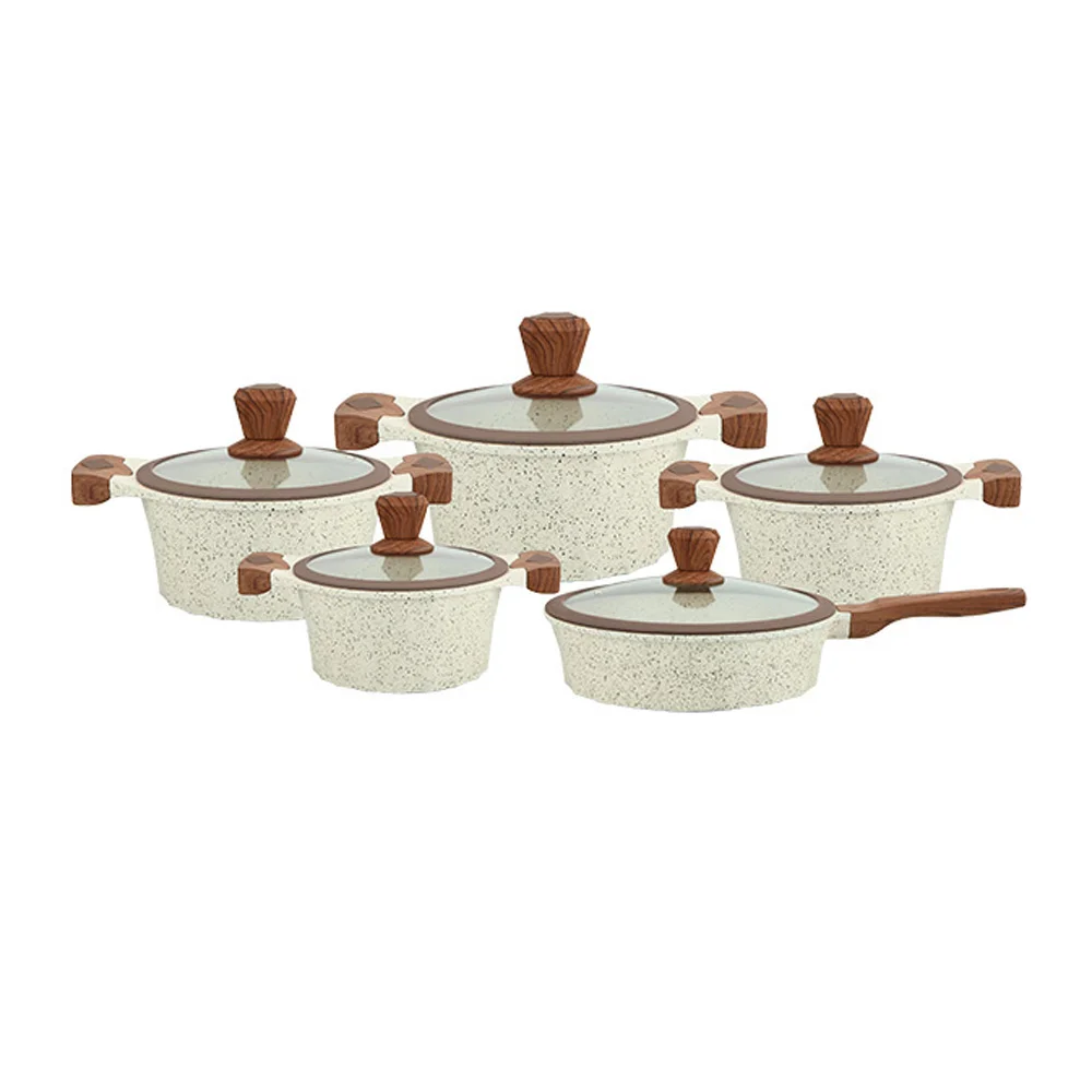 rugen-cookware-set-10-pcs-7010-wormy سرویس قابلمه روگن 7010 رنگ کرم
