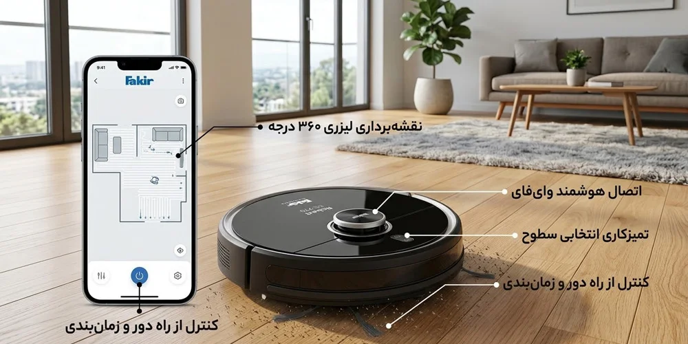 نقشه برداری لیزری توسط جارو رباتیک فکر RS 770