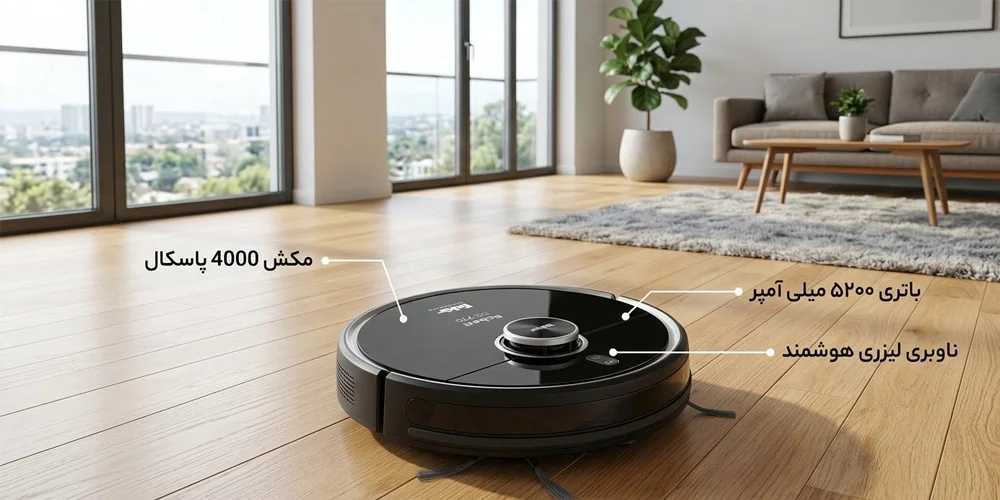 جارو رباتیک فکر RS 770 با مکش ۴۰۰۰ پاسکال